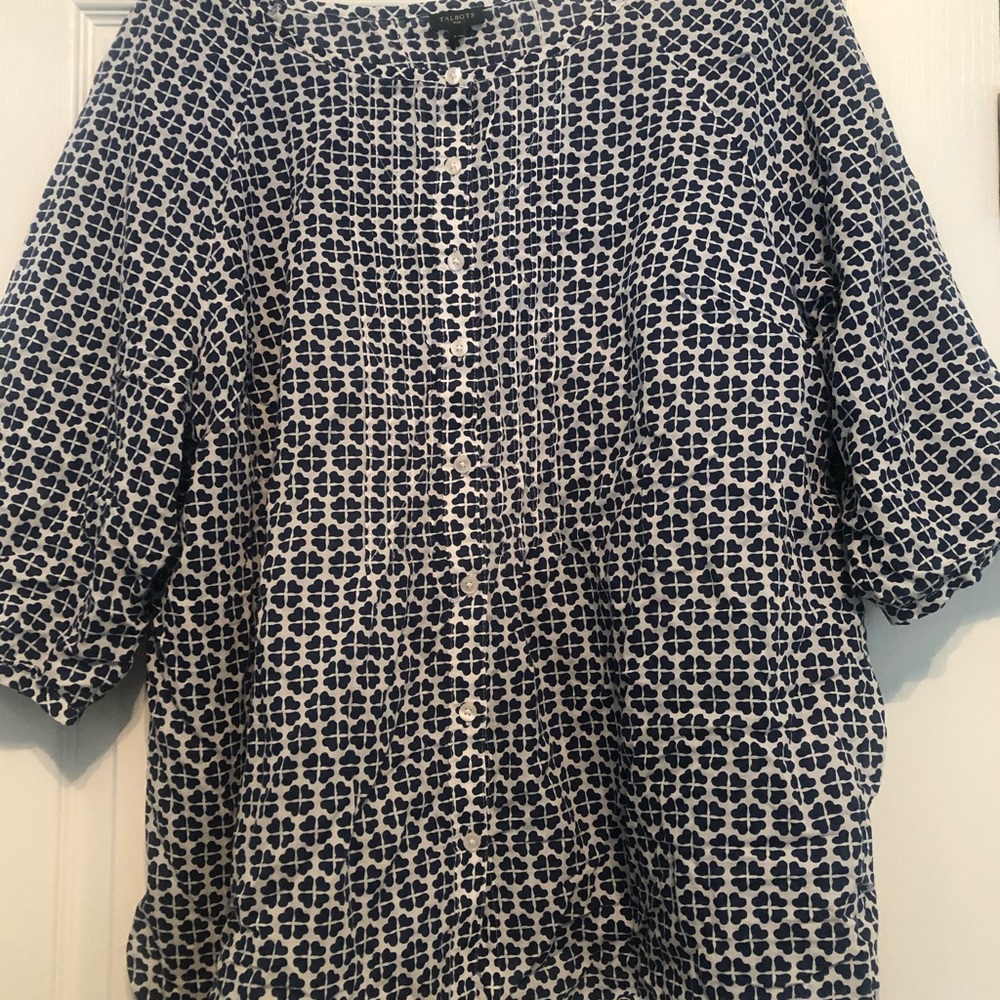 Talbots patterned summer blouse. 3x